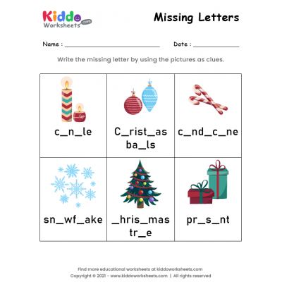Missing Letters Chirstmas