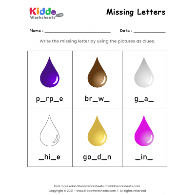 Missing Letters Colors