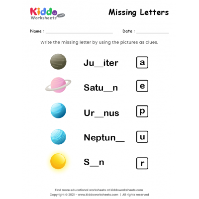 Missing Letters Planets