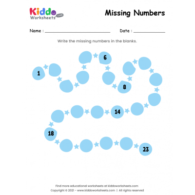 Missing Numbers Worksheet 1-23