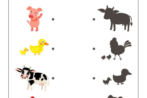 Shadow Matching Farm Animals Worksheet