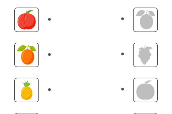 Shadow Matching Fruits Worksheet 6