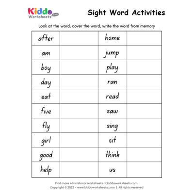 Sight Word Activities 1