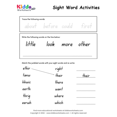 Sight Word Activities 4