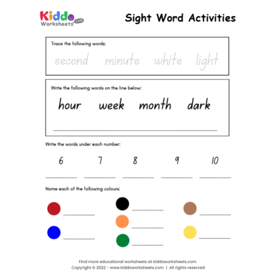 Sight Word Activities 6