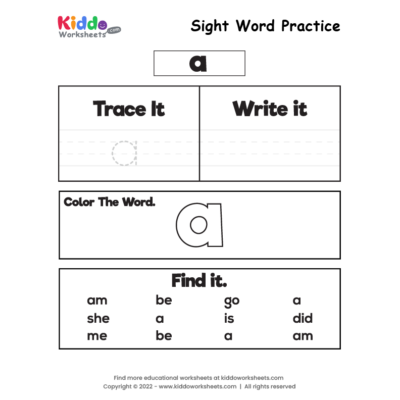 Sight Word Practice a
