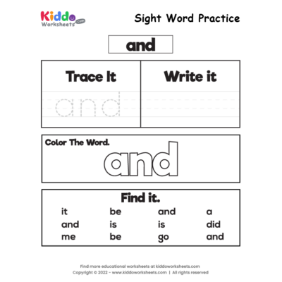 Sight Word Practice and