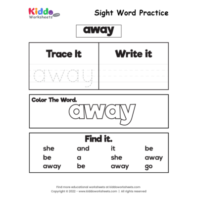 Sight Word Practice away