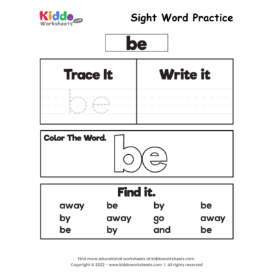 Sight Word Practice be