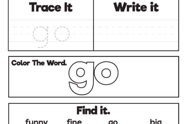 Sight Word Practice go Worksheet