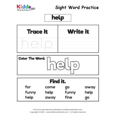 Sight Word Practice help