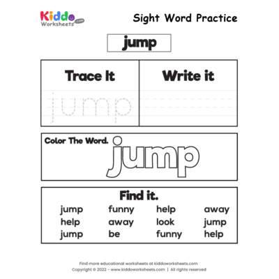 Sight Word Practice jump