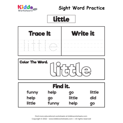 Sight Word Practice little
