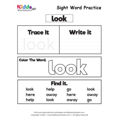 Sight Word Practice look