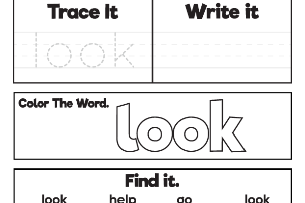 Sight Word Practice look Worksheet