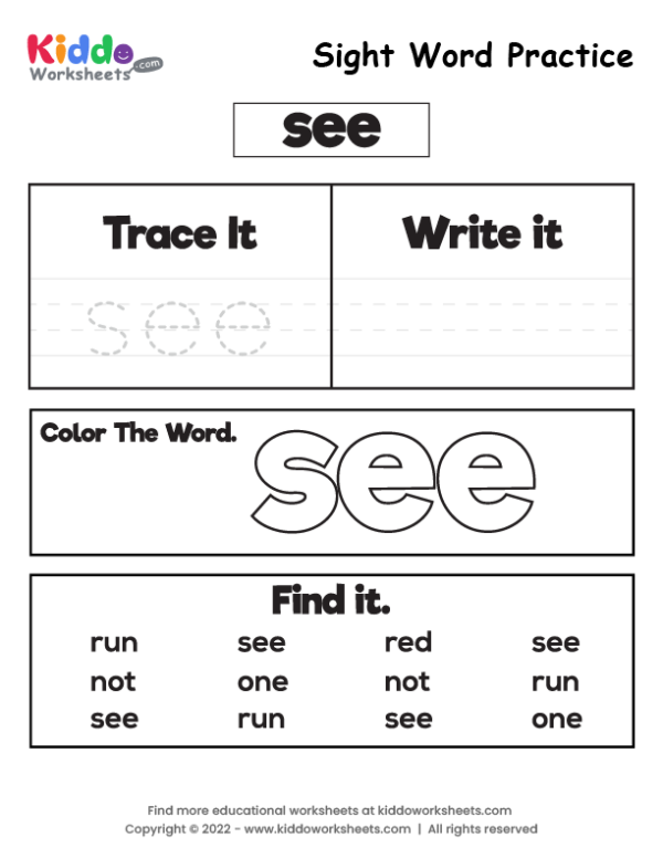 Sight Word Practice see