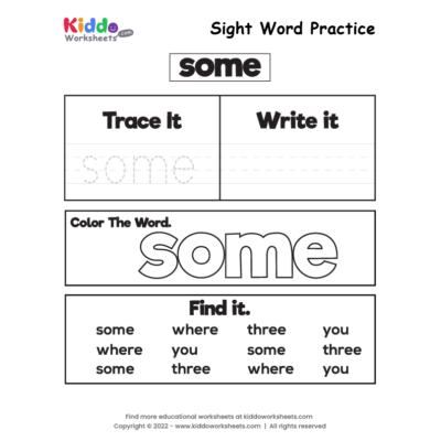 Sight Word Practice some