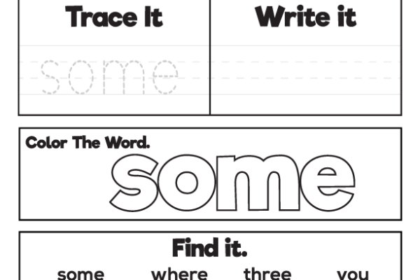 Sight Word Practice some Worksheet
