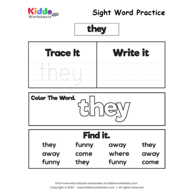 Sight Word Practice they