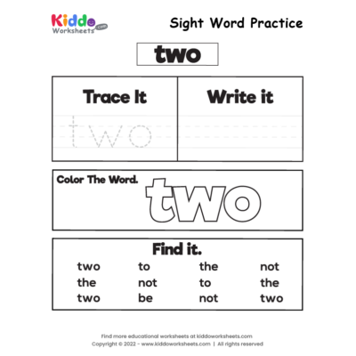 Sight Word Practice two