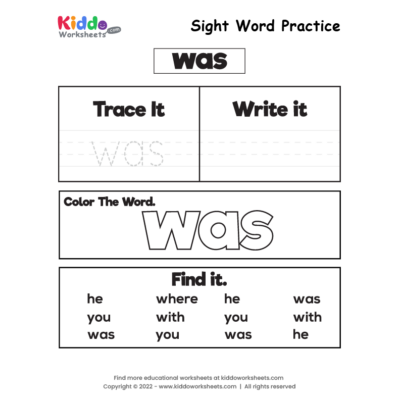 Sight Word Practice was
