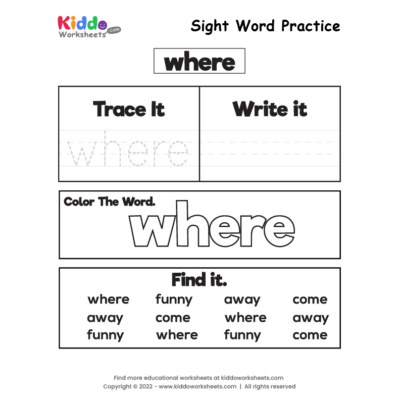 Sight Word Practice where