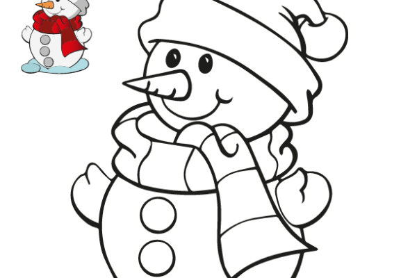 Snowman christmas Coloring Pages
