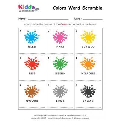 Word Scramble Colors