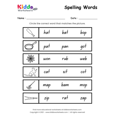 Spelling words Worksheet 2