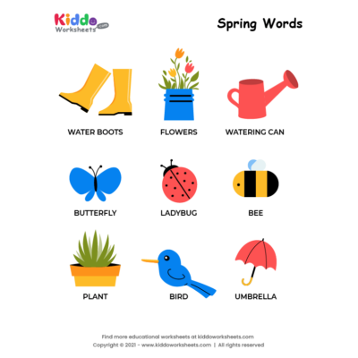 Spring Words Worksheet