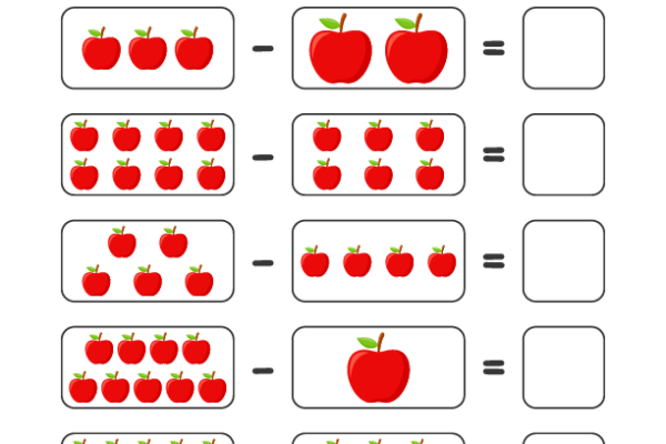 Subtraction Apple Worksheet