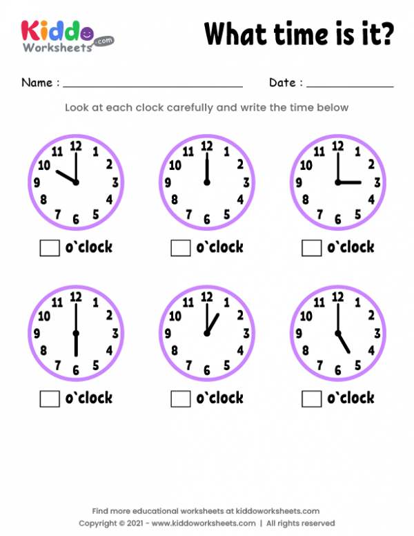 Telling Time Worksheet 2