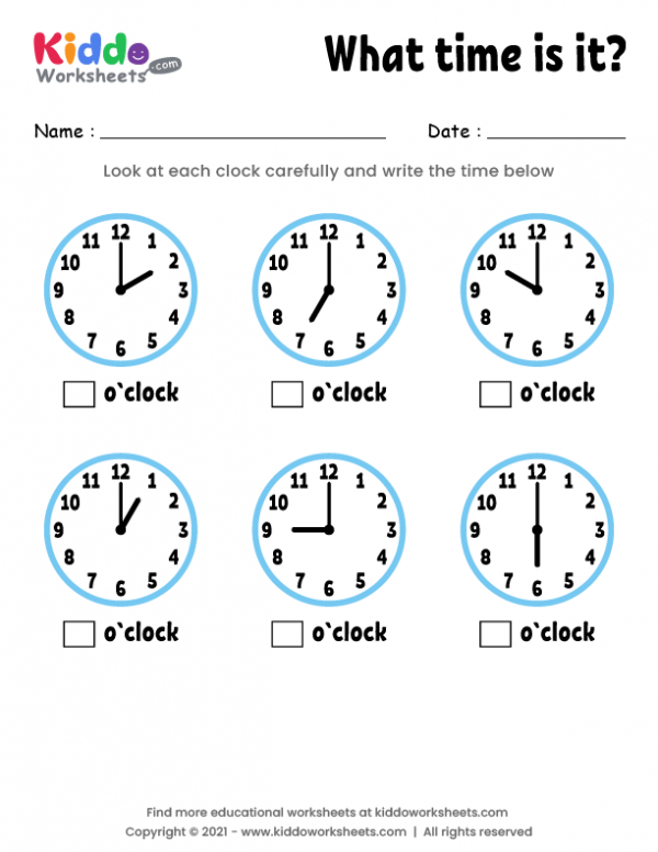 Telling Time Worksheet 4