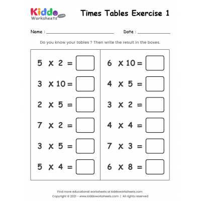 Times Table Exercise 1
