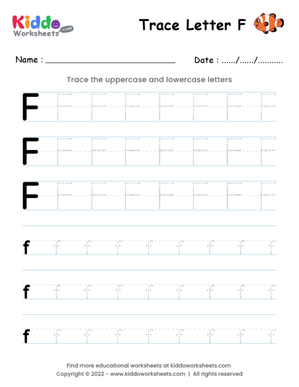 Tracing Letter F