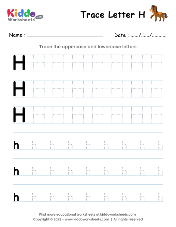 Tracing Letter H