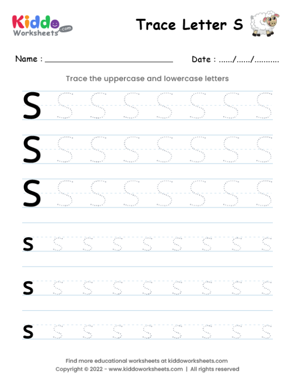 Tracing Letter S