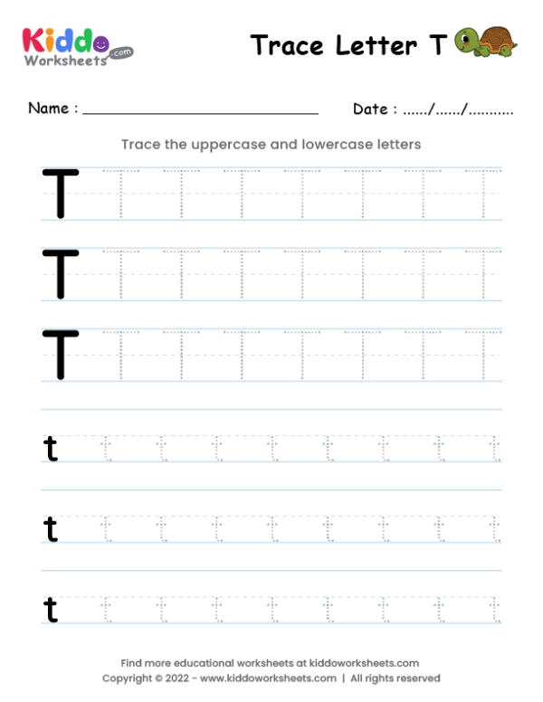 Tracing Letter T