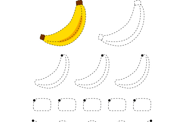 Tracing Lines Banana Worksheet