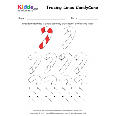 Tracing Lines Candy cane