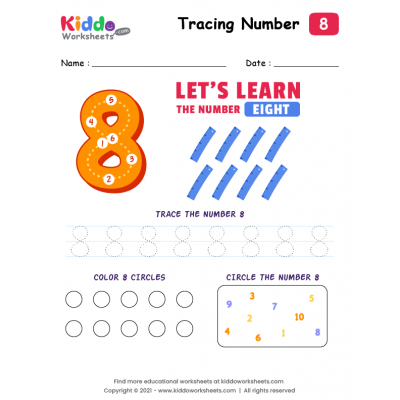 Number Tracing Eight-8
