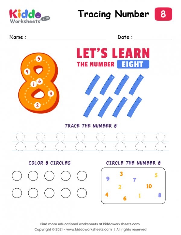 Number Tracing Eight-8