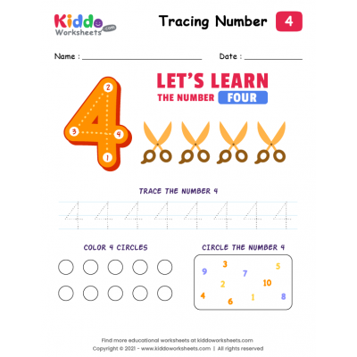 Number Tracing Four-4