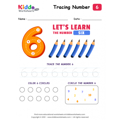 Number Tracing Six-6