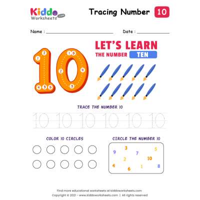 Number Tracing Ten-10