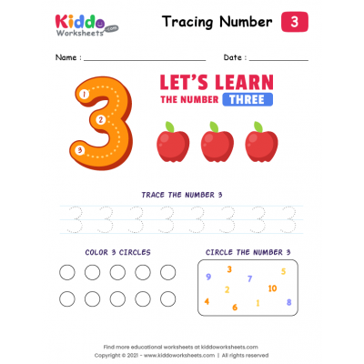 Number Tracing Three-3