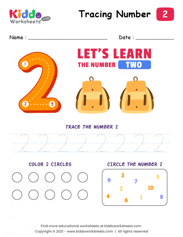 Number Tracing Two-2