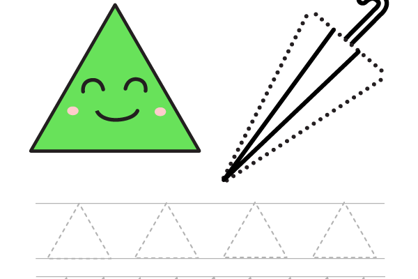 Triangle Tracing Shape Worksheet