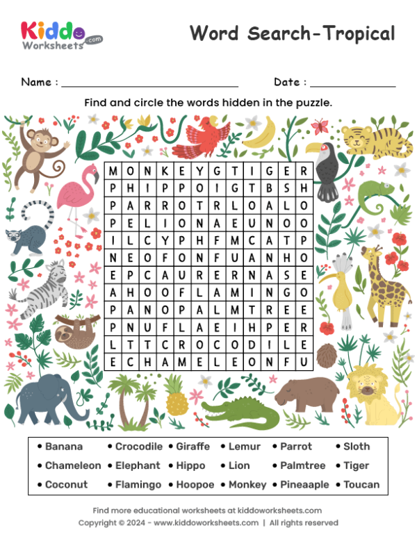 Tropical Word Search