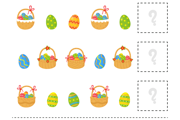 What comes next Easter Eggs Worksheet